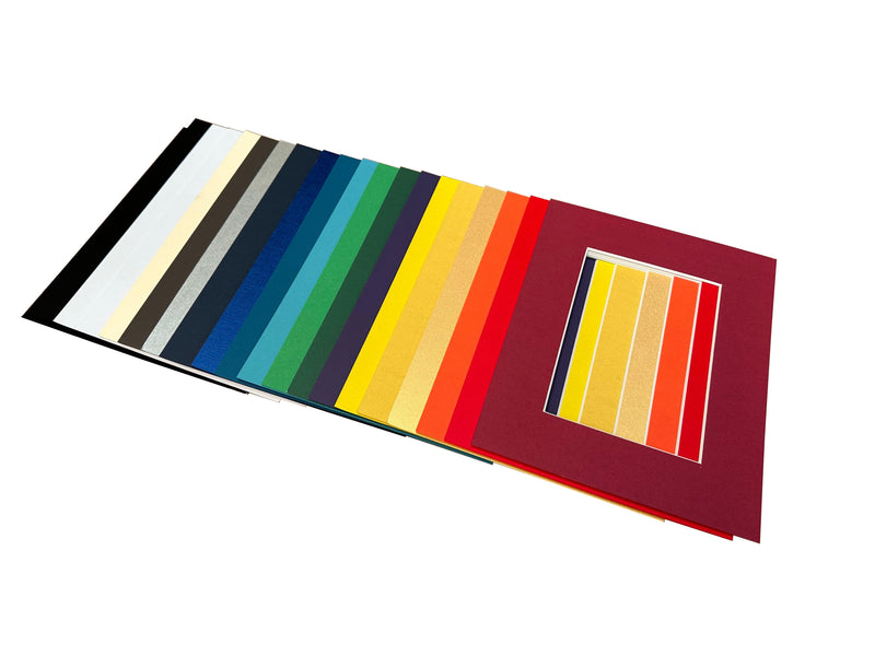 Set of 20 - 8x10 Picture Frame Matting for Display 5x7 Photo - Variety Colors - sfDisplay.com