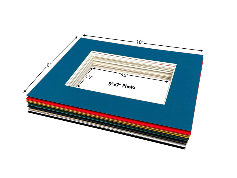 Set of 20 - 8x10 Picture Frame Matting for Display 5x7 Photo - Variety Colors - sfDisplay.com