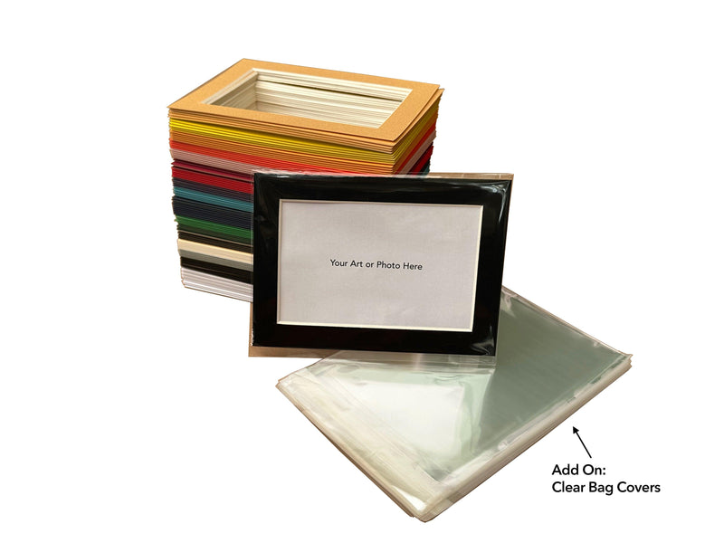 Set of 100 - 5x7 Picture Frame Matting for Display 4x6 Photo - Variety Colors