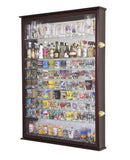 XL Mirror Backed and 11 Glass Shelves Shot Glasses Display Case Cabinet - sfDisplay.com