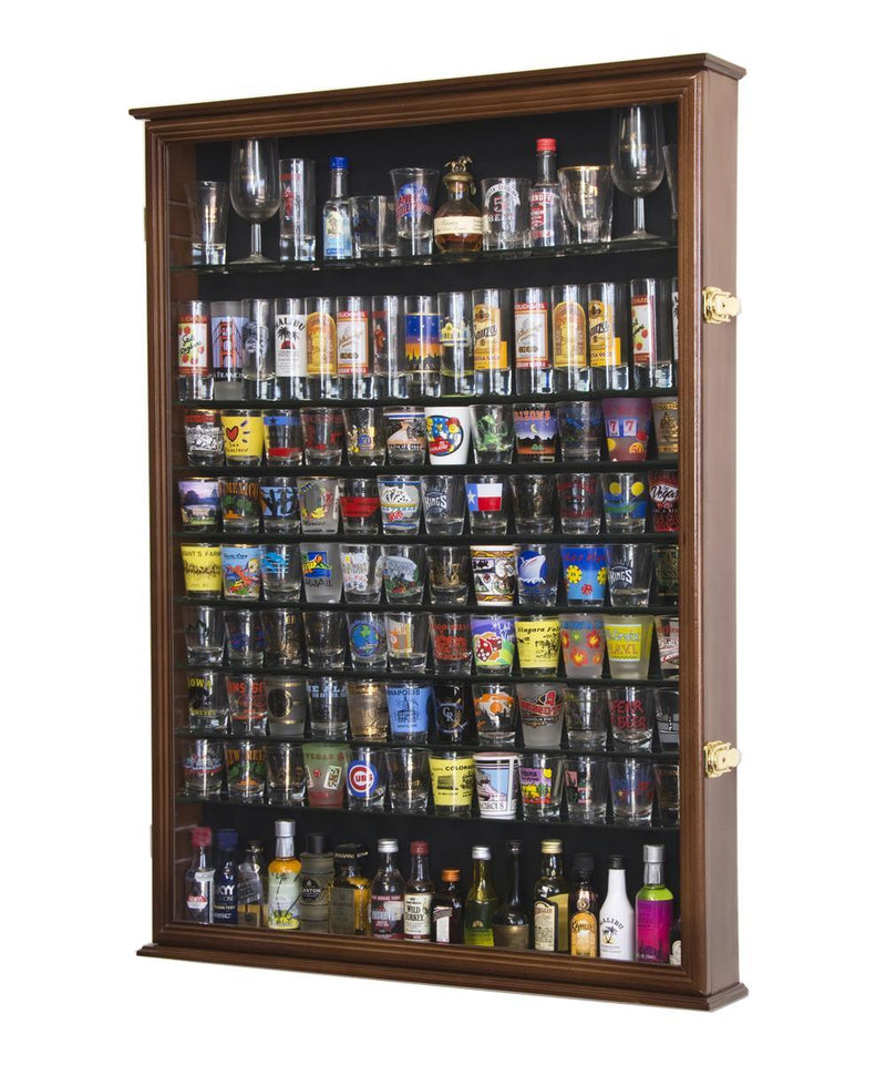 Large Tall Shot Glass, Shooter, Mini Liquor Bottle Display Case Cabinet