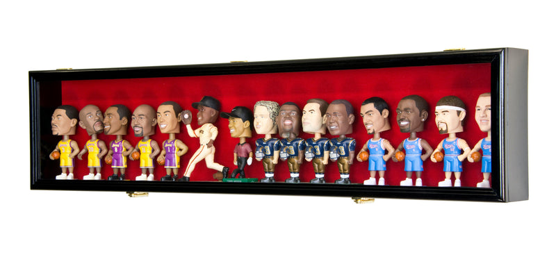 Long Bobblehead Figurine Display Case Cabinet - sfDisplay.com