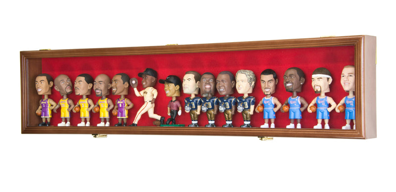 Long Bobblehead Figurine Display Case Cabinet - sfDisplay.com