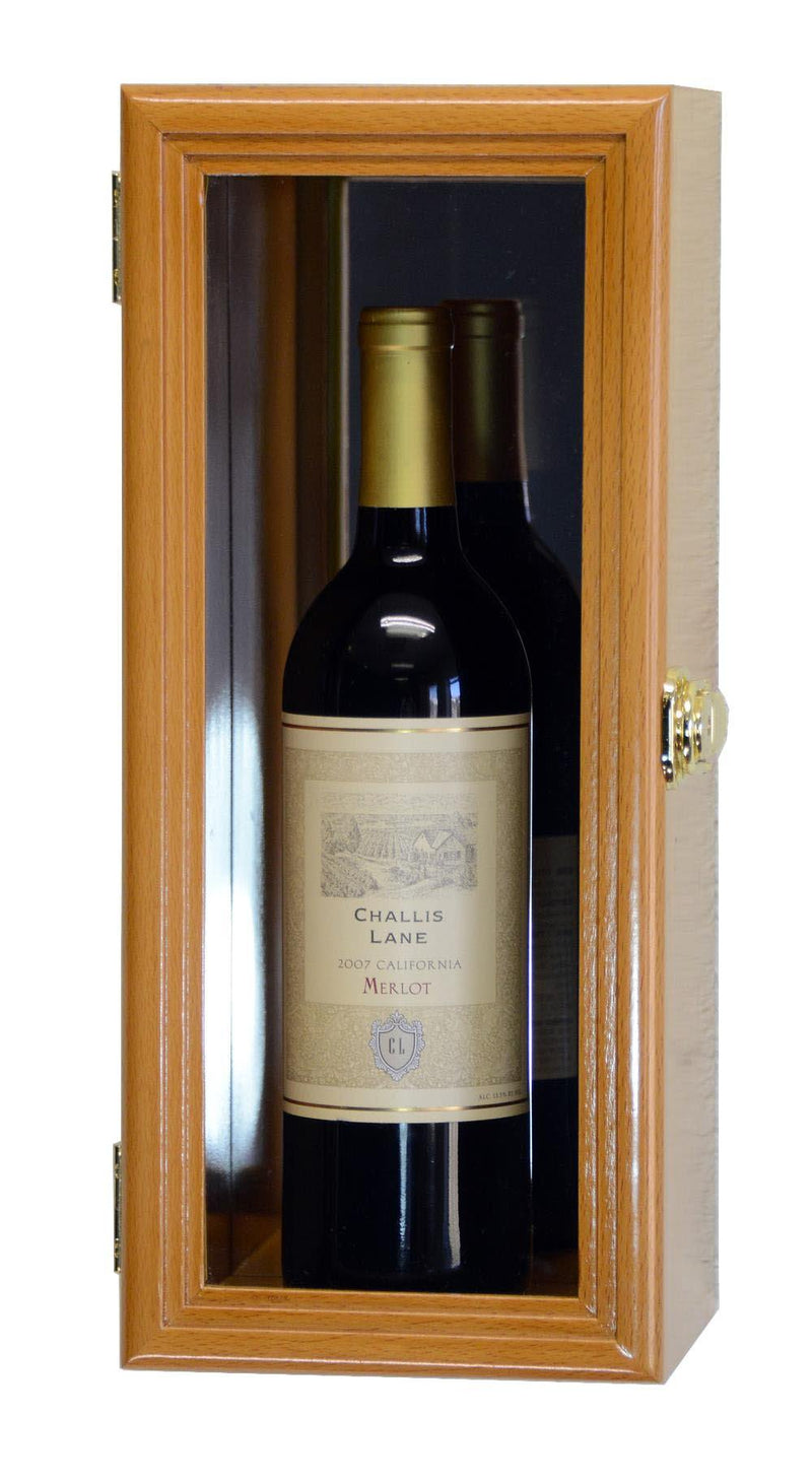 Single Wine / Champagne Bottle Display Case Cabinet (Fits All Sizes) - sfDisplay.com