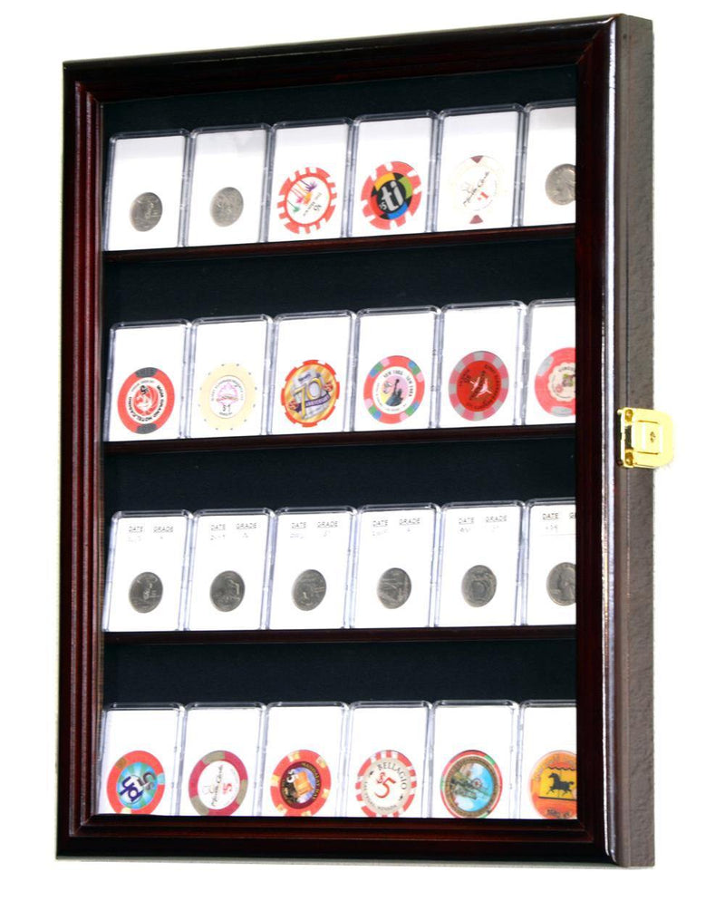 24 Collector NGC PCGS ICG Coin Slab Display Case Cabinet - sfDisplay.com