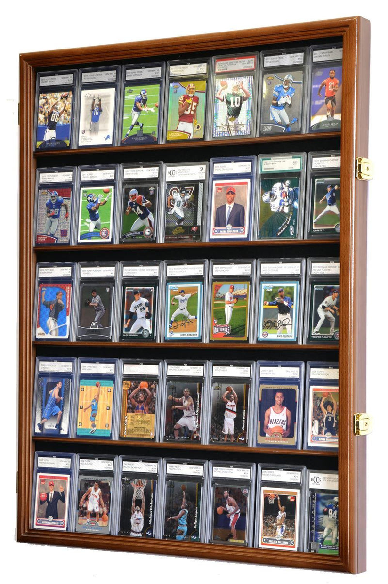 35 Graded Sport/Collectible Trading Card Display Case Cabinet - sfDisplay.com