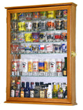 Large Mirror Backed and 7 Glass Shelves Shot Glasses Display Case Cabinet - sfDisplay.com