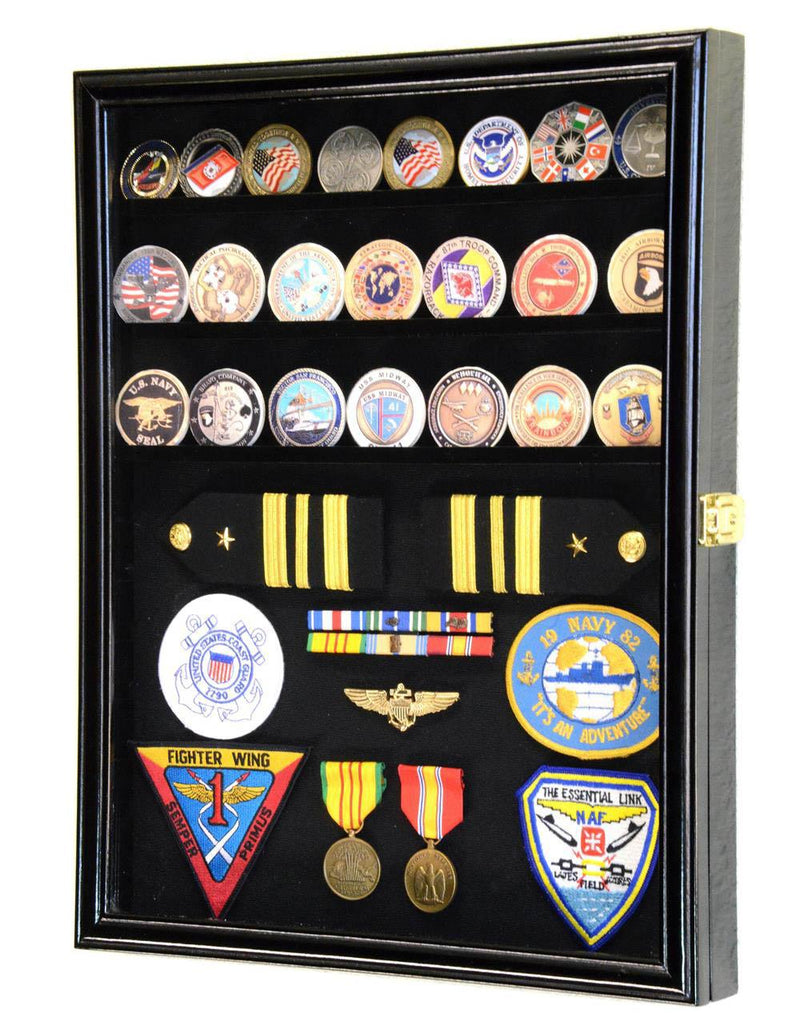 Challenge Coin / Medals / Pins / Badges / Ribbons / Insignia /Combo Display Case Cabinet - sfDisplay.com
