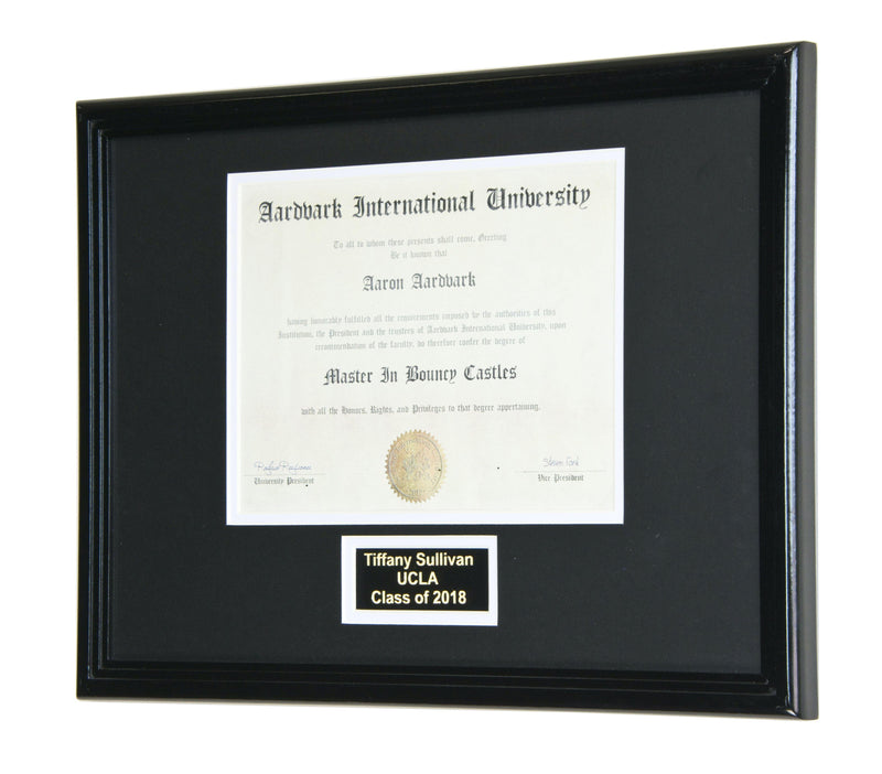 Diploma and Graduation Tassel Display Frame (w/ Custom Matting Colors) - sfDisplay.com