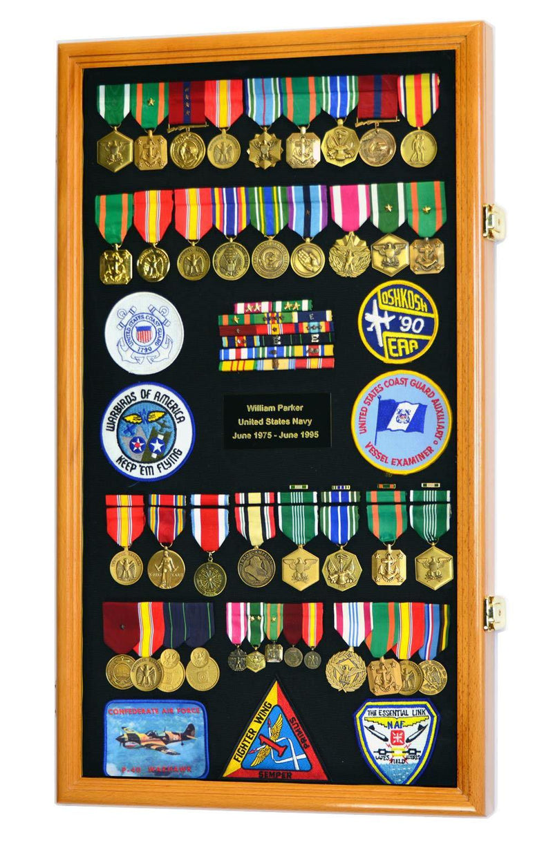 Large Military Medals, Pins, Patches, Insignia, Ribbons, Flag Display Case Cabinet - sfDisplay.com