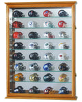 Large Pocket Pro Mini Helmet Display Case Cabinet (Mirrored Back) - sfDisplay.com