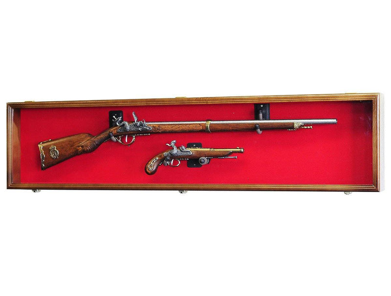 Long Rifle / Musket Gun Display Case Cabinet - 54" - sfDisplay.com