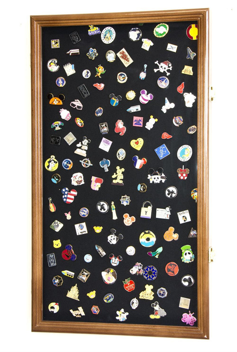 Large Pin, Ribbons, Medals, Buttons, Shells Disney Pins Display Case Cabinet