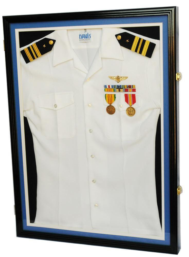 Large Jersey or Uniform Frame Display Case Cabinet Shadow Box (w/ Double Matting) - sfDisplay.com