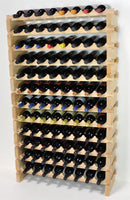 8X Bottles Beech Hardwood Modular Wine Rack Stackable (8 Bottles per Row) - sfDisplay.com