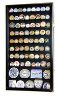 Large Military Challenge Coin Display Case Cabinet