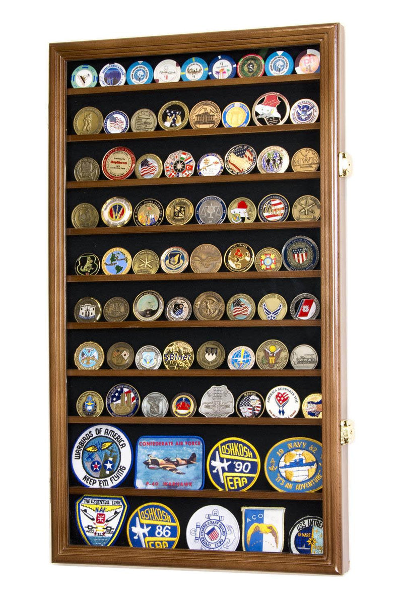 Large Military Challenge Coin Display Case Cabinet