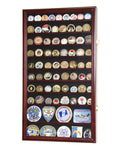 Large Military Challenge Coin Display Case Cabinet