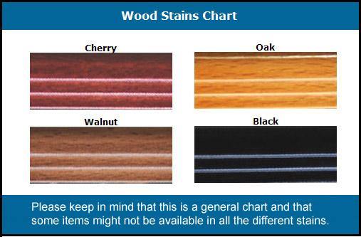 1 Long Sword Display Case Cabinet - Wood Stains Chart - sfDisplay.com