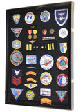 XL Military Medals, Pin, Patches, Badges, Ribbon, Insignia, Buttons, Flag Display Case Cabinet