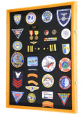 XL Military Medals, Pin, Patches, Badges, Ribbon, Insignia, Buttons, Flag Display Case Cabinet