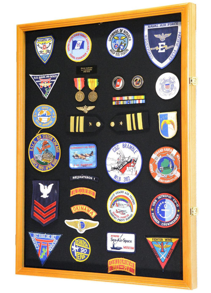 XL Military Medals, Pin, Patches, Badges, Ribbon, Insignia, Buttons, Flag Display Case Cabinet - sfDisplay.com