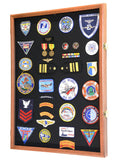 XL Military Medals, Pin, Patches, Badges, Ribbon, Insignia, Buttons, Flag Display Case Cabinet